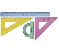 DANUBIO 7082904pl di 99 Set/matematica della geometria del set, 4 pezzi, grande, con foro per appenderlo, colori assortiti