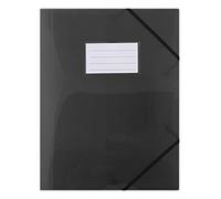 DANUBIO 8568001pl-01 tasche documento/ - Cartellina con elastico, PP, A4, 480μm, con 3 scomparti, Semi-trasparente, Nero