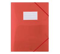 DANUBIO 8568001pl-04 tasche documento/ - Cartellina con elastico, PP, A4, 480μm, con 3 scomparti, semitrasparente, Rosso