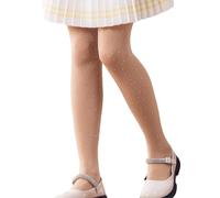 DANUOKU 2-Pack Collant con Strass per Ragazze, Collant da Balletto per Bambine, Collant Bianchi per Ragazze, Età 6-12, Nude, 9-10 Years