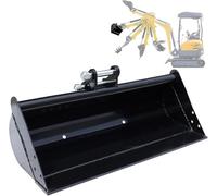 DANWIWEE Mini paletta per scavatore, 100 cm, pala per escavatore da 800-1800 kg, robusta pala per la pulizia delle scave, con gambo per carico di terra e sabbia