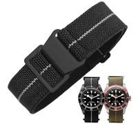 Danxancy Cinturino per Orologio in Nylon Elastico di Ricambio Militare Cinturino a Strappo Paracadute Marina Nazionale per Uomo Donna Fibbia Nero/Argento 18/20/22mm