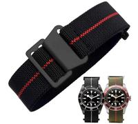 Danxancy Cinturino per Orologio in Nylon Elastico di Ricambio Militare Cinturino a Strappo Paracadute Marina Nazionale per Uomo Donna Fibbia Nero/Argento 18/20/22mm