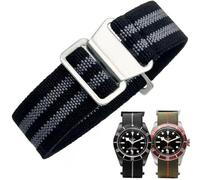 Danxancy Cinturino per Orologio in Nylon Elastico di Ricambio Militare Cinturino a Strappo Paracadute Marina Nazionale per Uomo Donna Fibbia Nero/Argento 18/20/22mm