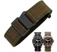 Danxancy Cinturino per Orologio in Nylon Elastico di Ricambio Militare Cinturino a Strappo Paracadute Marina Nazionale per Uomo Donna Fibbia Nero/Argento 18/20/22mm