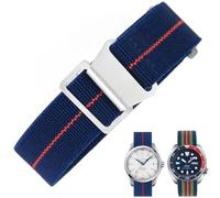 Danxancy French Troops - Cinturino per orologio da paracadutista, in nylon elastico militare, con gancio, per uomini e donne, fibbia nera e argento, 18/20/22 mm