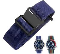 Danxancy French Troops - Cinturino per orologio da paracadutista, in nylon elastico militare, con gancio, per uomini e donne, fibbia nera e argento, 18/20/22 mm