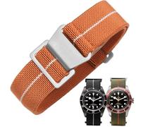 Danxancy French Troops - Cinturino per orologio da paracadutista, in nylon elastico militare, con gancio, per uomini e donne, fibbia nera e argento, 18/20/22 mm