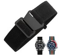 Danxancy French Troops - Cinturino per orologio da paracadutista, in nylon elastico militare, con gancio, per uomini e donne, fibbia nera e argento, 18/20/22 mm