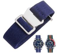 Danxancy French Troops - Cinturino per orologio da paracadutista, in nylon elastico militare, con gancio, per uomini e donne, fibbia nera e argento, 18/20/22 mm