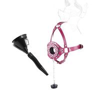 danxceh Maschera bavaglio a bocca aperta con imbuto Bondage PU Leather Gag Clistere Bavaglio per sbavare Plug sesso SM Set di imbracature Schiavo Giocattolo sessuale estremo donne uomini coppie