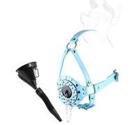 danxceh Maschera bavaglio a bocca aperta con imbuto Bondage PU Leather Gag Clistere Bavaglio per sbavare Plug sesso SM Set di imbracature Schiavo Giocattolo sessuale estremo donne uomini coppie