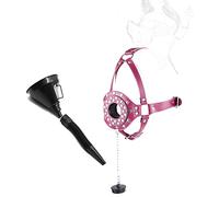 danxceh Maschera bavaglio a bocca aperta con imbuto Bondage PU Leather Gag Clistere Bavaglio per sbavare Plug sesso SM Set di imbracature Schiavo Giocattolo sessuale estremo donne uomini coppie