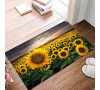 danxceh Tappetini da Bagno Tappetino da Doccia Assorbente Antiscivolo Lavabile,Tappeto da Bagno con Supporto in Gomma per,Un immenso campo di girasoli durante uno splendido tramonto.,40x60cm
