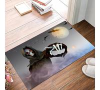 danxceh Tappetini da Bagno Tappetino da Doccia Assorbente Antiscivolo Lavabile,Tappeto da Bagno con Supporto in Gomma per,Illustrazione 3D di una morte nel cofano del mietitore in piedi sull,40x60cm