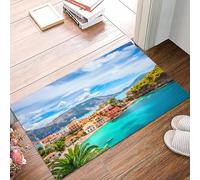 danxceh Tappetini da Bagno Tappetino da Doccia Assorbente Antiscivolo Lavabile,Tappeto da Bagno con Supporto in Gomma per,Villaggio di Assos a Cefalonia Grecia,40x60cm