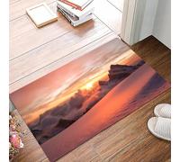 danxceh Tappetini da Bagno Tappetino da Doccia Assorbente Antiscivolo Lavabile,Tappeto da Bagno con Supporto in Gomma per,Lake Decor, alba sulle Alpi svizzere con una vista magica sul paradi,40x60cm