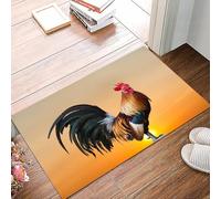 danxceh Tappetini da Bagno Tappetino da Doccia Assorbente Antiscivolo Lavabile,Tappeto da Bagno con Supporto in Gomma per,Bellissimo canto di gallina al mattino,40x60cm