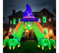 Danxilu 12 Piedi di Altezza Grande Gonfiabili Halloween Arco della Strega Gonfiabile Halloween Esterno Decorazioni Luci LED Integrate per Esterni Giardino Casa Prato Cortile Vacanza Interno