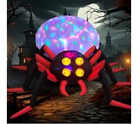 Danxilu 2,44M Decorazioni per Esterni a Forma di Ragno Gonfiabile di Halloween con Luci LED Colorate Rotanti Decorazione Gonfiabile per Cortile Gonfiabili di Halloween per Decorazioni da Giardino