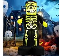 Danxilu 213CM Decorazione di Halloween Gigante da Gonfiabile Frankenstein per Esterni Motivo Scheletro Decorazione Gonfiabile Frankenstein Verde con Luci a LED per Interni Esterni Cortile Prato