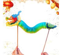 Danza cinese del drago del capodanno,Piccolo set fai da te 2024 per il capodanno cinese | Drago per la decorazione della casa, regalo di taglio della carta da ballo del drago del burattino del papi