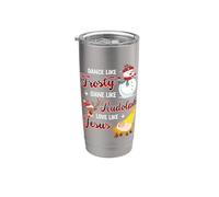 Danza come gelo brillare come Rudolph Amore come Gesù Natale Bicchiere termico in acciaio inox doppia parete