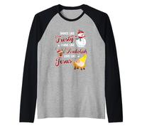 Danza Come Gelo Brillare Come Rudolph Amore Come Gesù Natale Maglia con Maniche Raglan