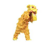 Danza del drago cinese, accessori per il capodanno cinese per un'esibizione di danza del leone da solista, costume da mascotte per la danza del leone per adulti, danza del leone del sud (giallo, ros
