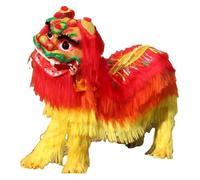 Danza del drago cinese Leone, Costume da danza del leone in cotone fatto a mano, accessori for la testa for lo spettacolo capodanno cinese, multicolore(A)