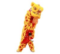 Danza del drago cinese Leone, Costume da testa di leone multicolore in lana bambù for la festa del capodanno cinese(D)