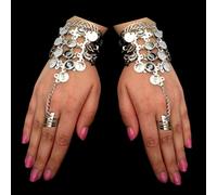 Danza Del Ventre Bracciale da Schiavo Con Anello Monete Oro Argento