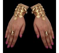 Danza Del Ventre Bracciale da Schiavo Con Anello Monete Oro Argento