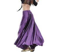 Danza del Ventre Gonna Lunga Swing Abito Stage Costume Danzatrice Raso Performance