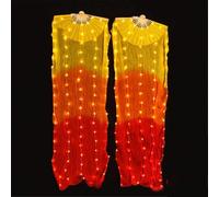 Danza del Ventre LED Fan Accessori Ventagli di Seta Donne LED Luce Danza del Ventre Velo Performance Puntelli Costumi, Belly DanceLED Fan3, XL -230x90cm
