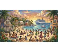 Danza della Sciarpa sulla Spiaggia Puzzle 1000 Pezzi,Gioco Educativo,Idea Regalo,Cartone Di Qualità,Adulti E Ragazzi,Sfida Impossibile,Decorazione Casa,dai 14 Anni,Antistress 70x50cm