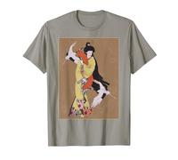 Danza delle Gru Geisha Meditazione Giapponese Uccello della Maglietta, Uomo, Ardesia, S