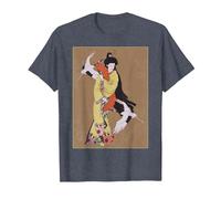 Danza delle Gru Geisha Meditazione Giapponese Uccello della Maglietta, Uomo, Pervinca, 5XL