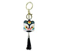 Danza di leone portachiavi charm stile cinese portachiavi portachiavi portachiavi donna portachiavi auto portachiavi per chiavi borsa zaino borsa borse ciondolo accessori, Nero , 10cmx4.3cmx2cm