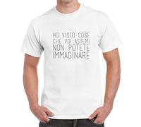 DANZA in VETRINA BIANCOST-Shirt Uomo Neonato Bambino Manica Corta Scollo Tondo Cotone Ho Visto Cose Che Voi ASTEMI Non POTETE IMMAGINARE