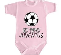 DANZA in VETRINA Body Neonato Bimba Bimbo IO TIFO JUVENT..Squadra Pallone (Rosa, 9 Mesi)