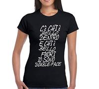 DANZA in VETRINA NEROMT-Shirt Donna Bambina c'è Chi È Bello Dentro E Chi È Bello Fuori IO Sono Double-Face