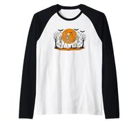 Danza scheletro sotto la luna piena Halloween Maglia con Maniche Raglan