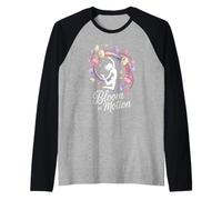 Danzatrice aggraziata tra Eleganti Fiori Maglia con Maniche Raglan