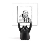 Dao Lao Tzu China Memo Holder Cartoon Black Cat Stand Decorazione