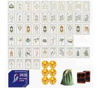 DAO-UPPSE Mahjong acrilico set 160 tessere - gioco da viaggio americano con borsa dadi e guida in faesite(Blackish brown)