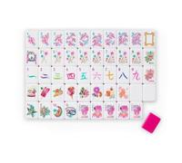 DAO-UPPSE Set Mahjong acrilico a 4 strati 160 tessere - Gioco da viaggio americano con borsa da trasporto for incisione laser 3D Dadi for la casa Sociale(Rose red)
