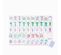 DAO-UPPSE Set Mahjong acrilico a 4 strati 160 tessere - Gioco da viaggio americano con borsa da trasporto for incisione laser 3D Dadi for la casa Sociale(Light purple)
