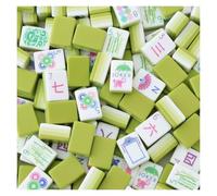 DAO-UPPSE Set Mahjong acrilico a 4 strati 160 tessere - Gioco da viaggio americano con borsa for il trasporto con incisione trasparente Rosa chiaro Rosa Viola Verde Verde acqua Rosso(Green)