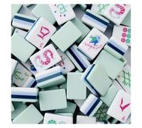 DAO-UPPSE Set Mahjong acrilico a 4 strati 160 tessere - Gioco da viaggio americano con borsa for il trasporto con incisione trasparente Rosa chiaro Rosa Viola Verde Verde acqua Rosso(Teal)